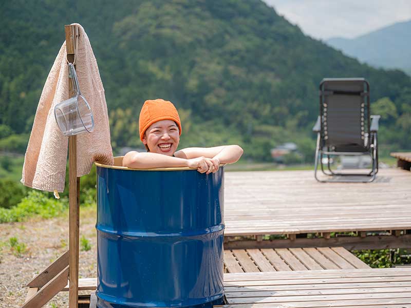 ドラム缶の水風呂